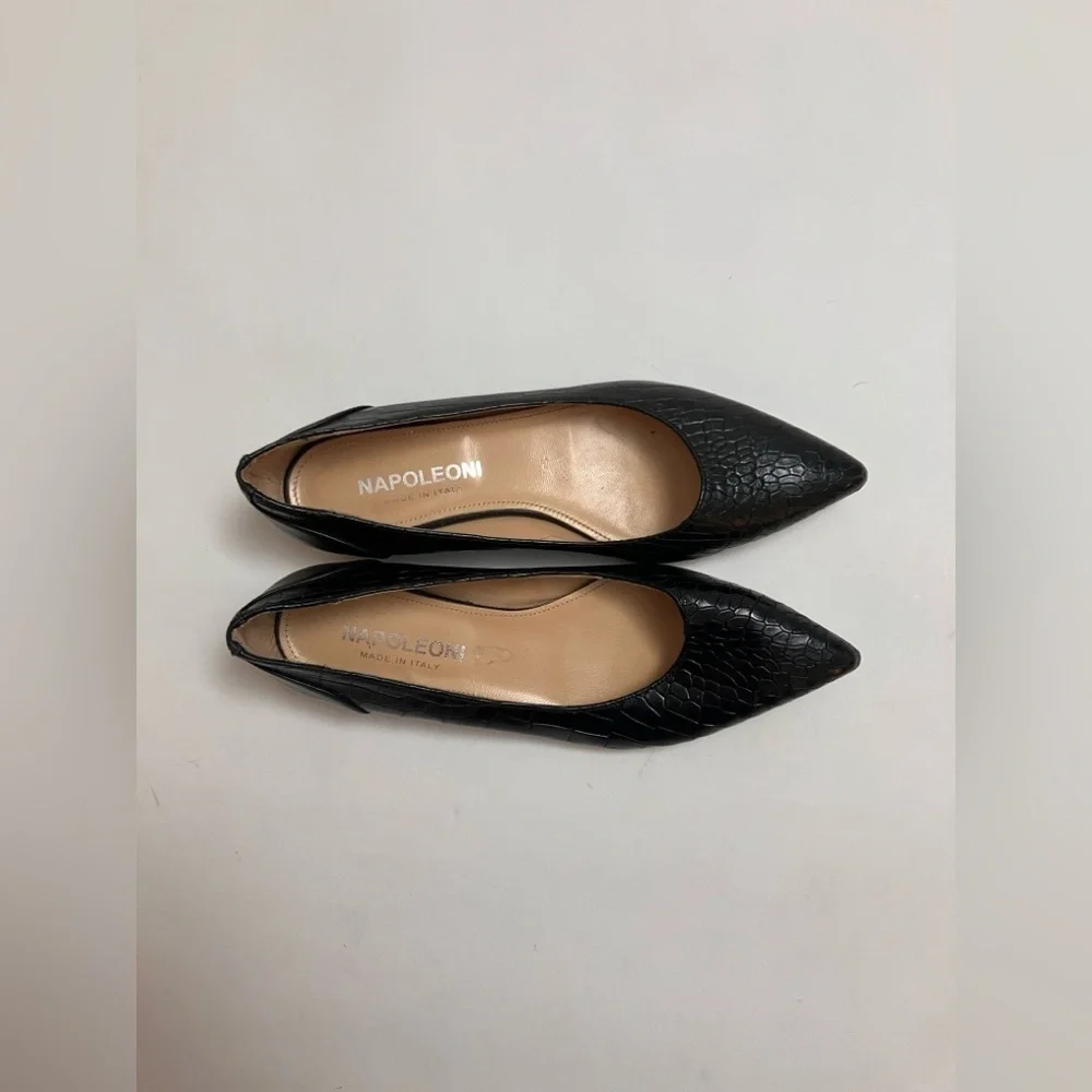 NAPOLEONI Italian all leather croc embossed flats